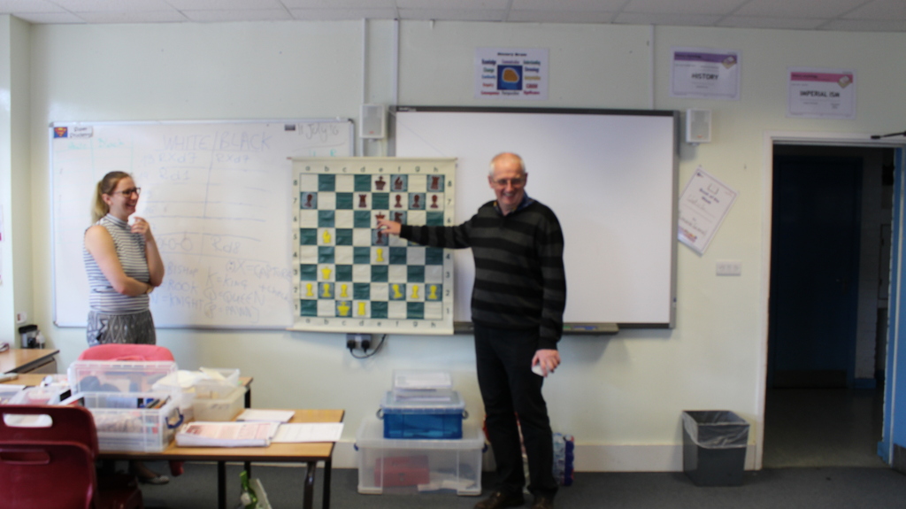 Explaining the finer points on a demonstration board